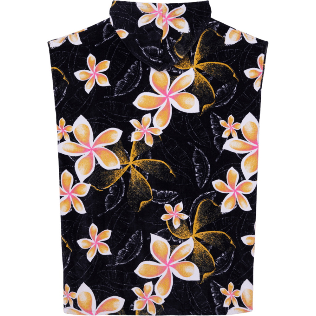 2026 Roxy Womens Stay Magical Printed Poncho Towel ERJAA04433 - Anthracite Hibiscus Real S